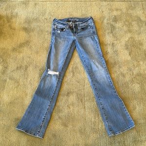 American Eagle skinny low rise flare jeans